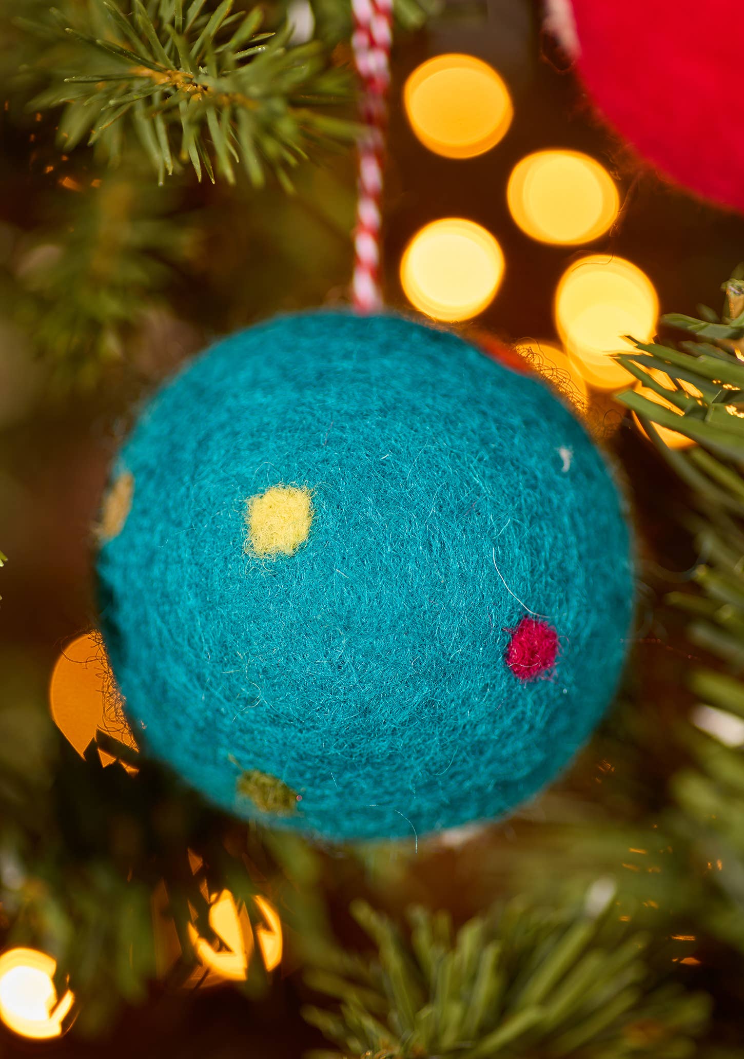 Felt Dotty Rainbow Christmas Bauble