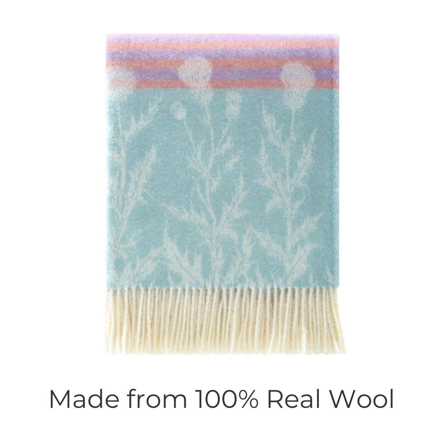 Pastel Thistle Wool Throw