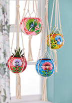 Shapla (Water Lily) Hand-Painted Hanging Planter