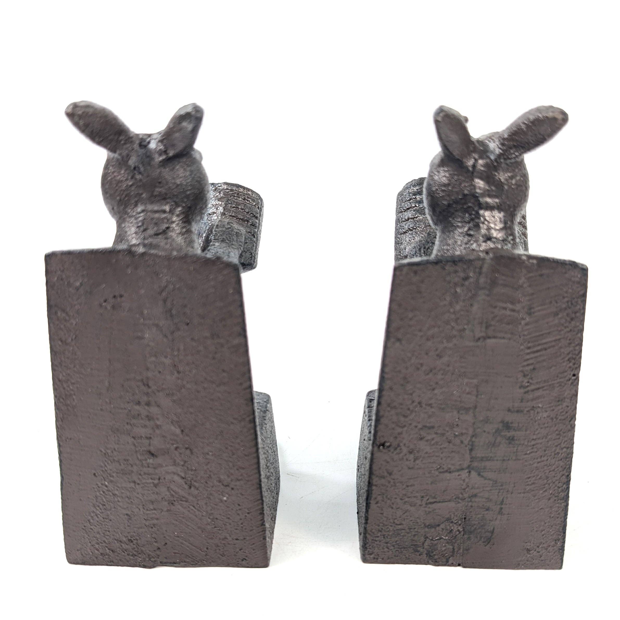 The Reading Rabbits Cast Iron Bookends