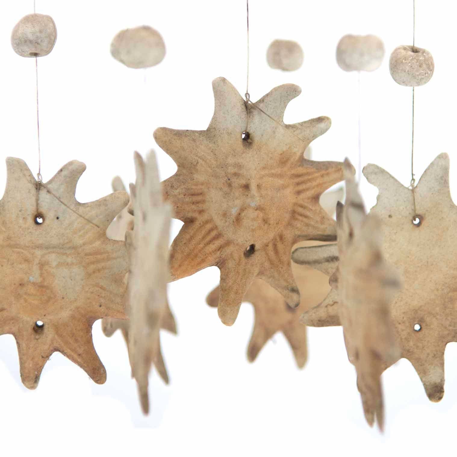 Moon and Star Ceramic Windchime