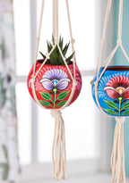 Shapla (Water Lily) Hand-Painted Hanging Planter