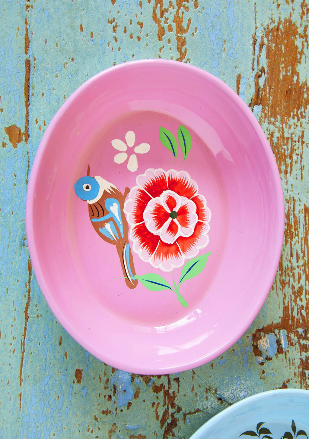 Hand-Painted Oval Trinket Dish