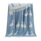 Duck Blue Pure Wool Throw
