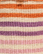 Handwoven Orange, Pink & Purple Stripe Storage Basket