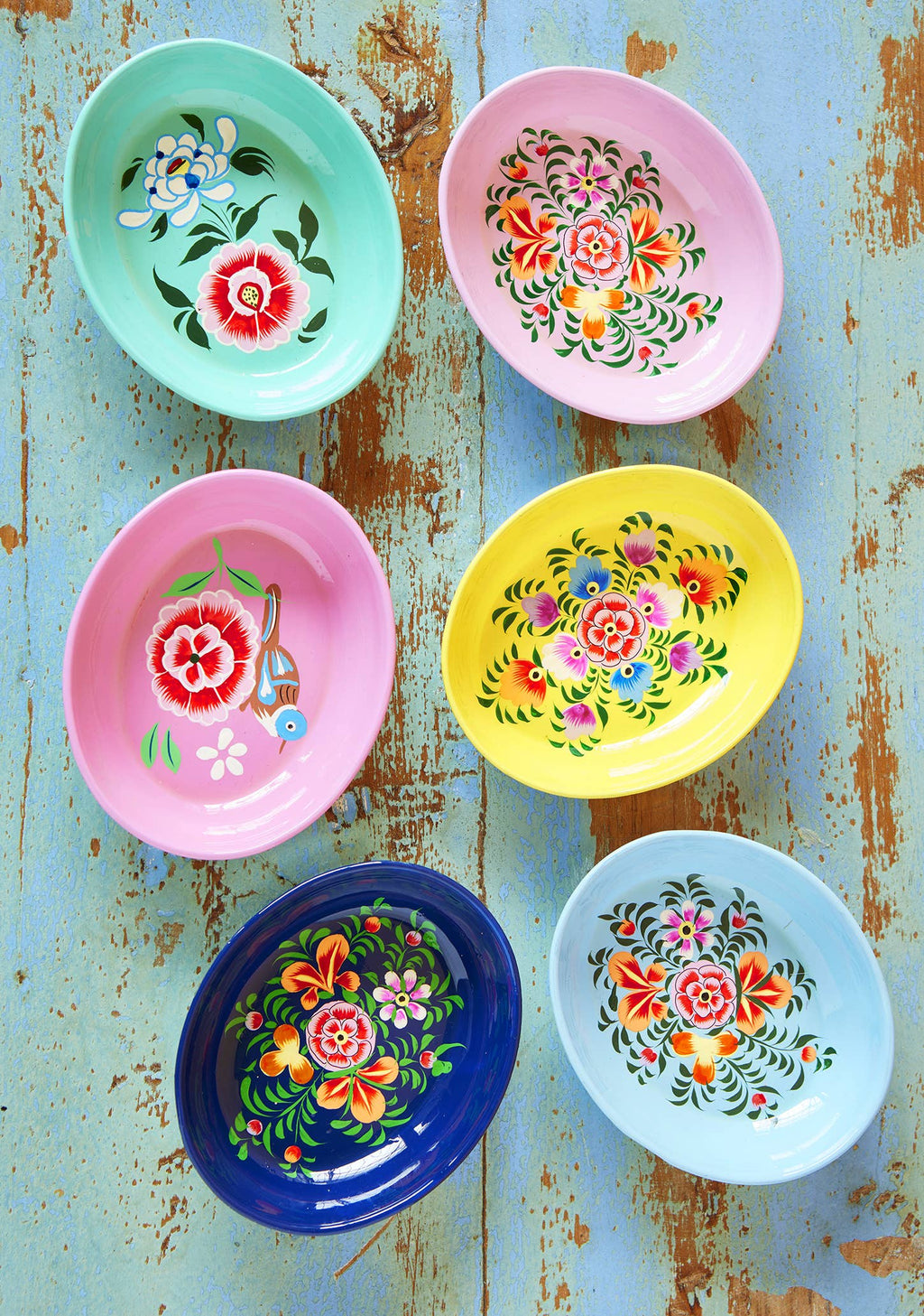 Hand-Painted Oval Trinket Dish