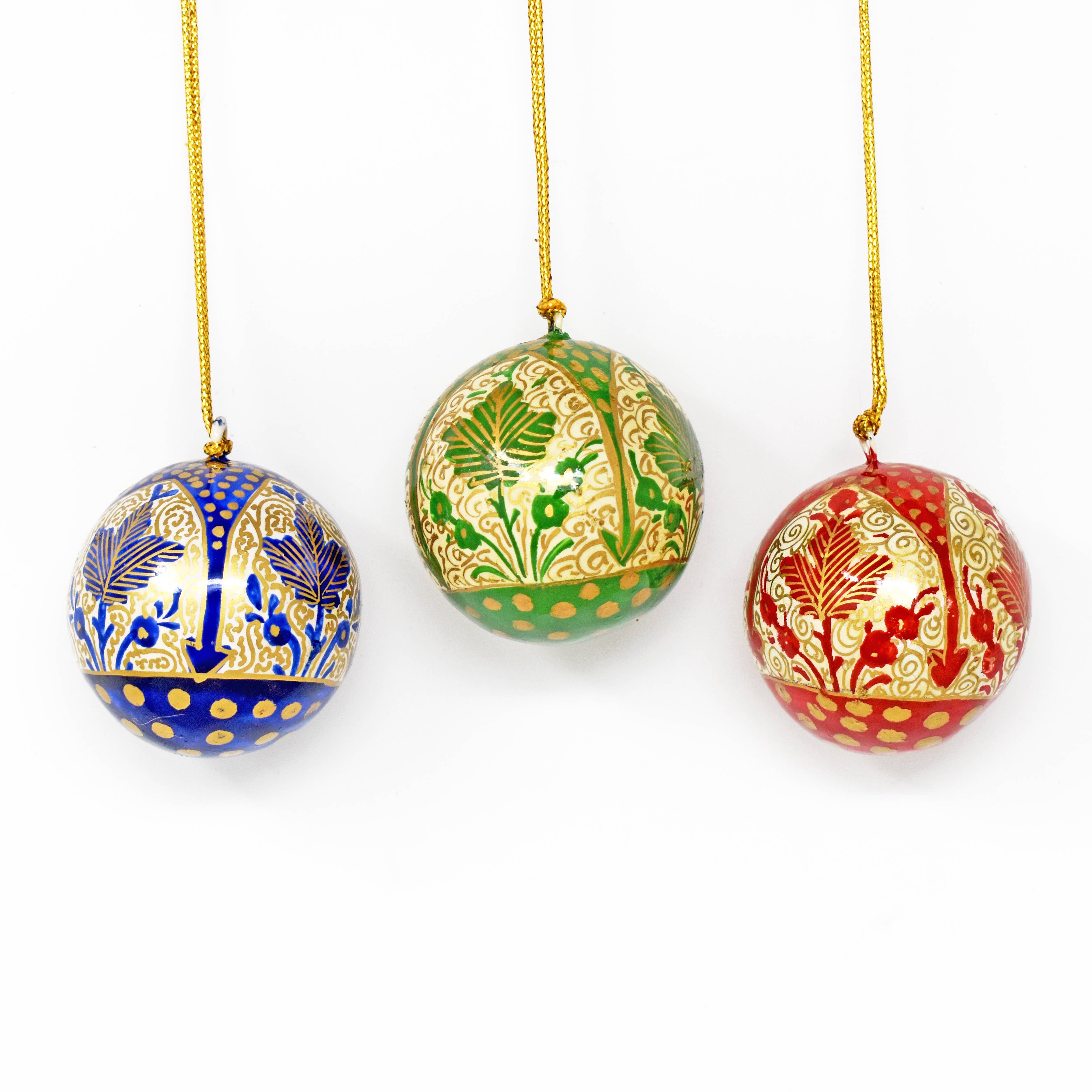 Hand-Painted Leaf Christmas Bauble
