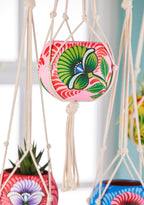 Shapla (Water Lily) Hand-Painted Hanging Planter