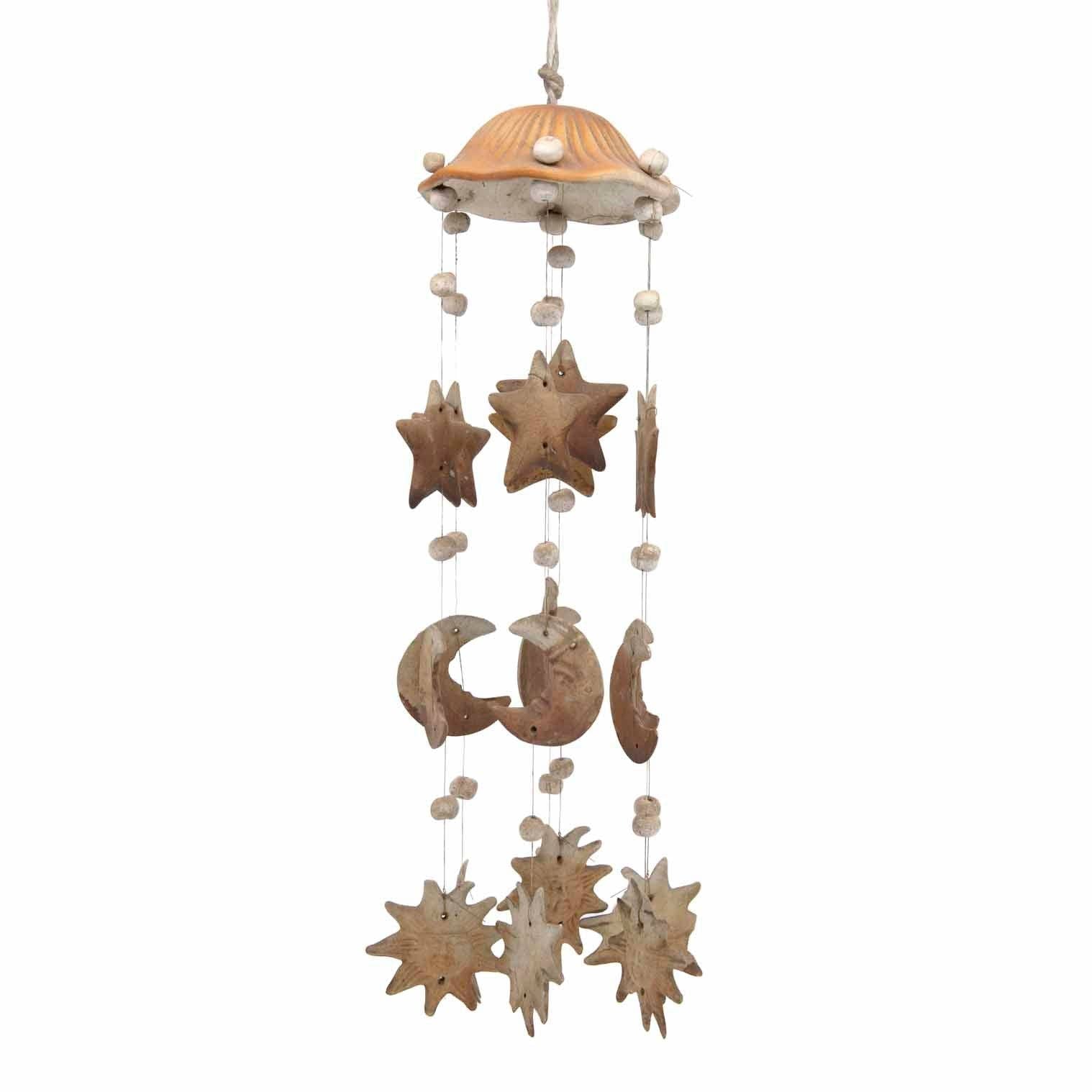 Moon and Star Ceramic Windchime