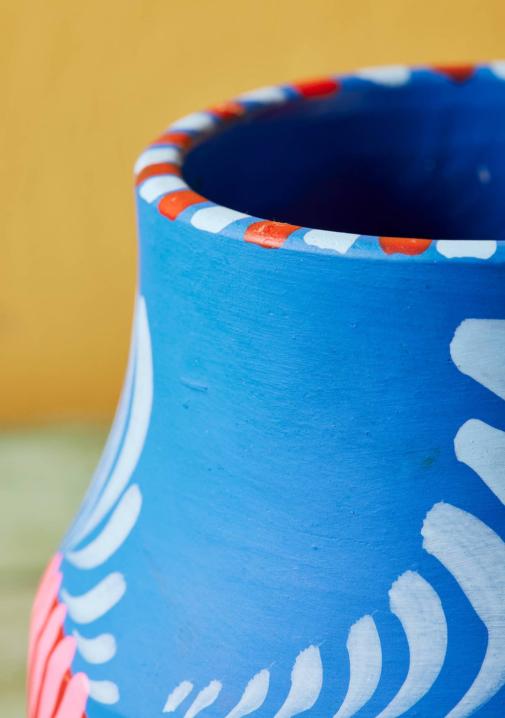 Hand-Painted Large Terracotta Boyam Planter