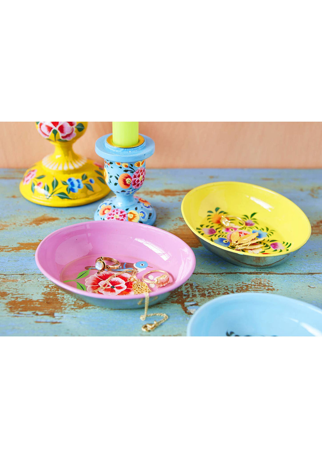Hand-Painted Oval Trinket Dish