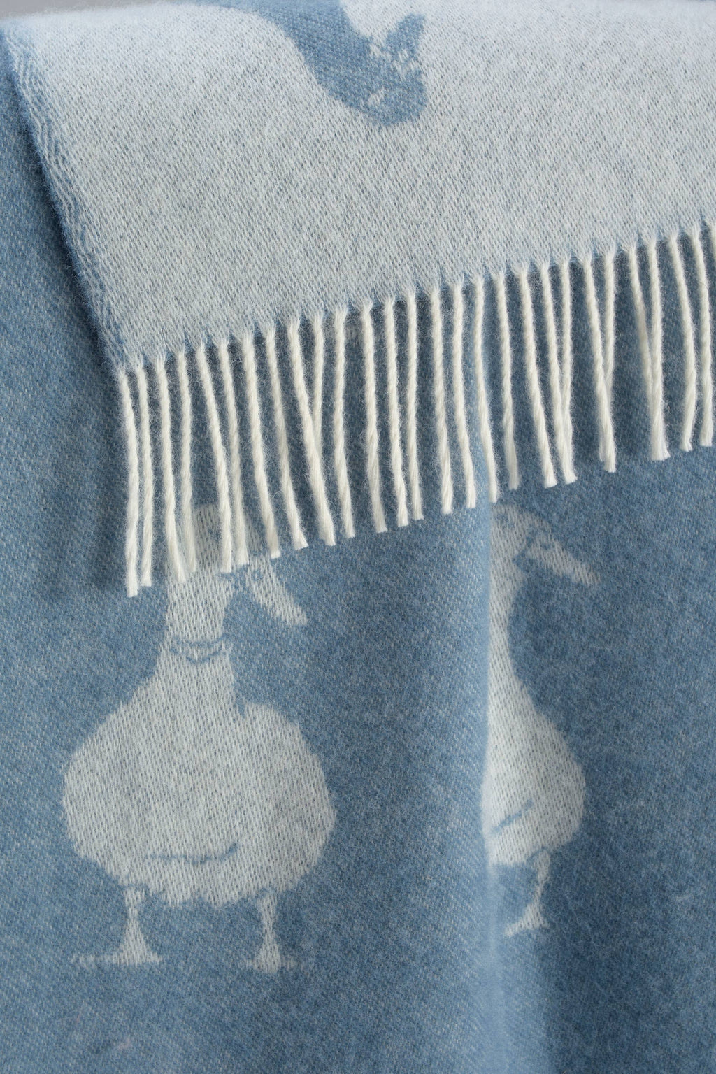 Duck Blue Pure Wool Throw