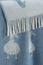 Duck Blue Pure Wool Throw