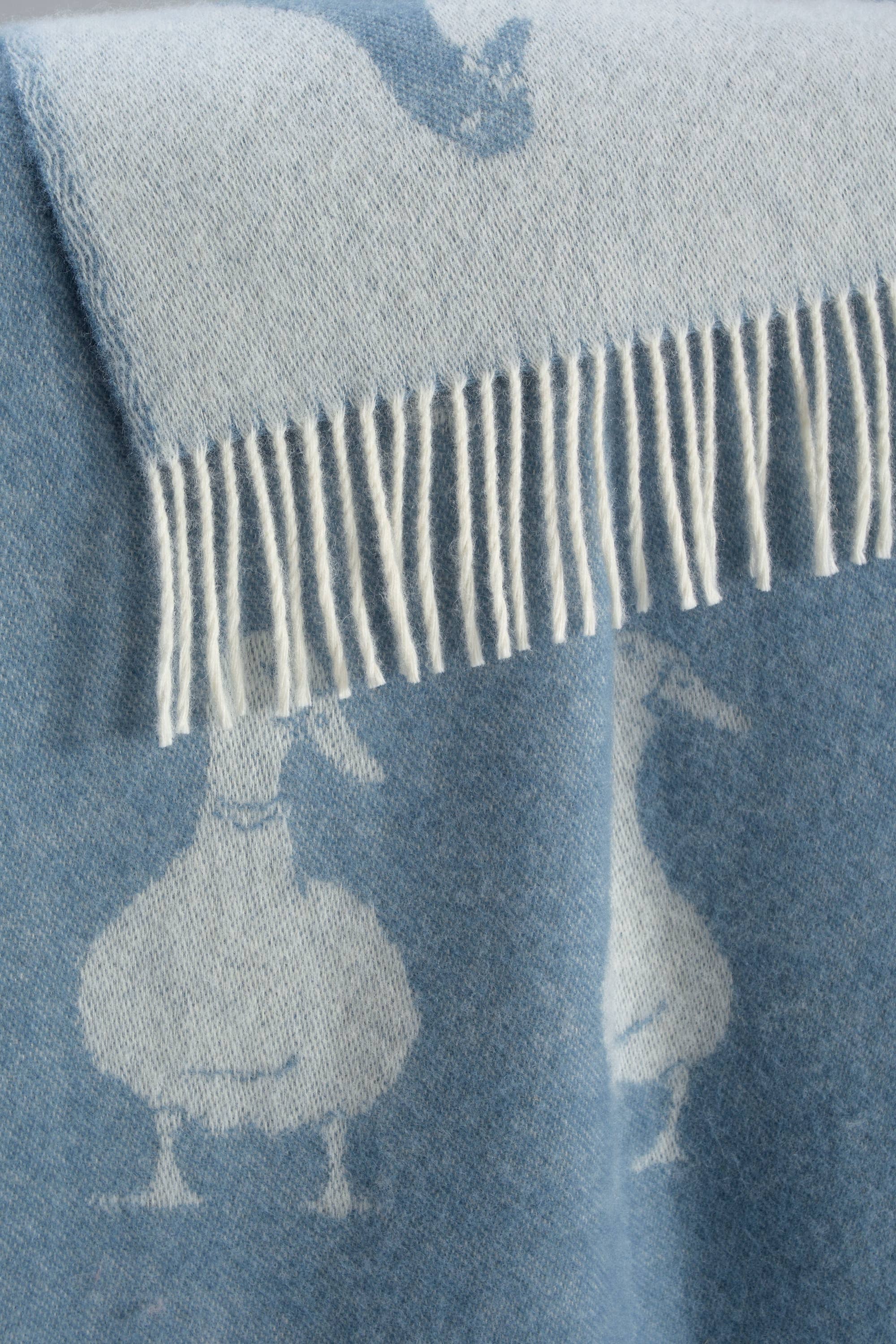 Duck Blue Pure Wool Throw