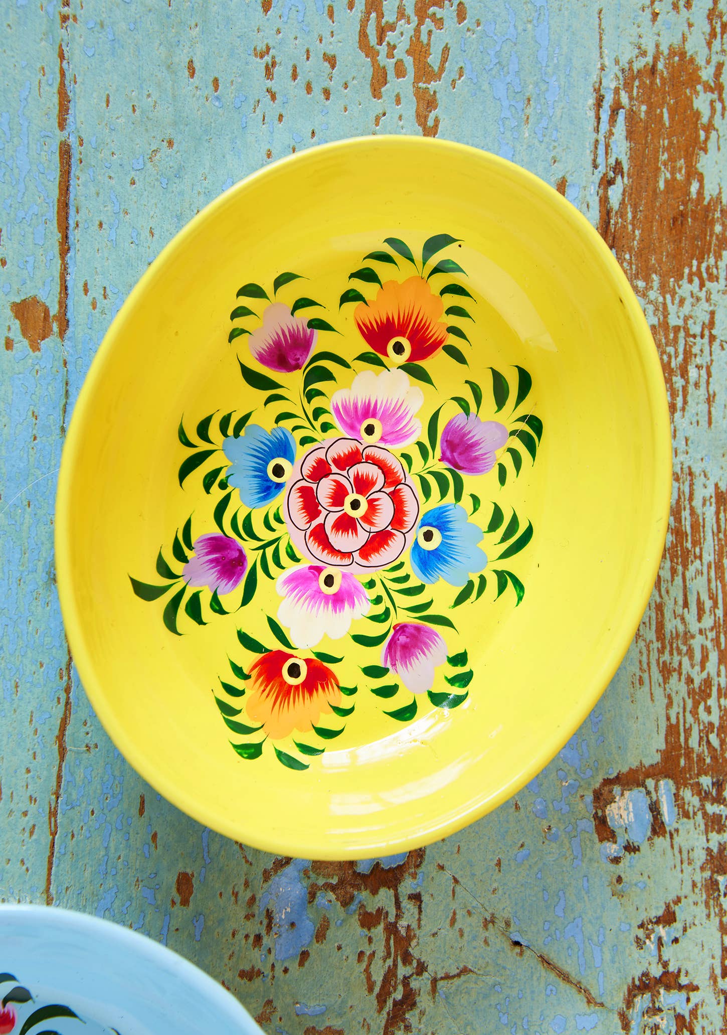 Hand-Painted Oval Trinket Dish