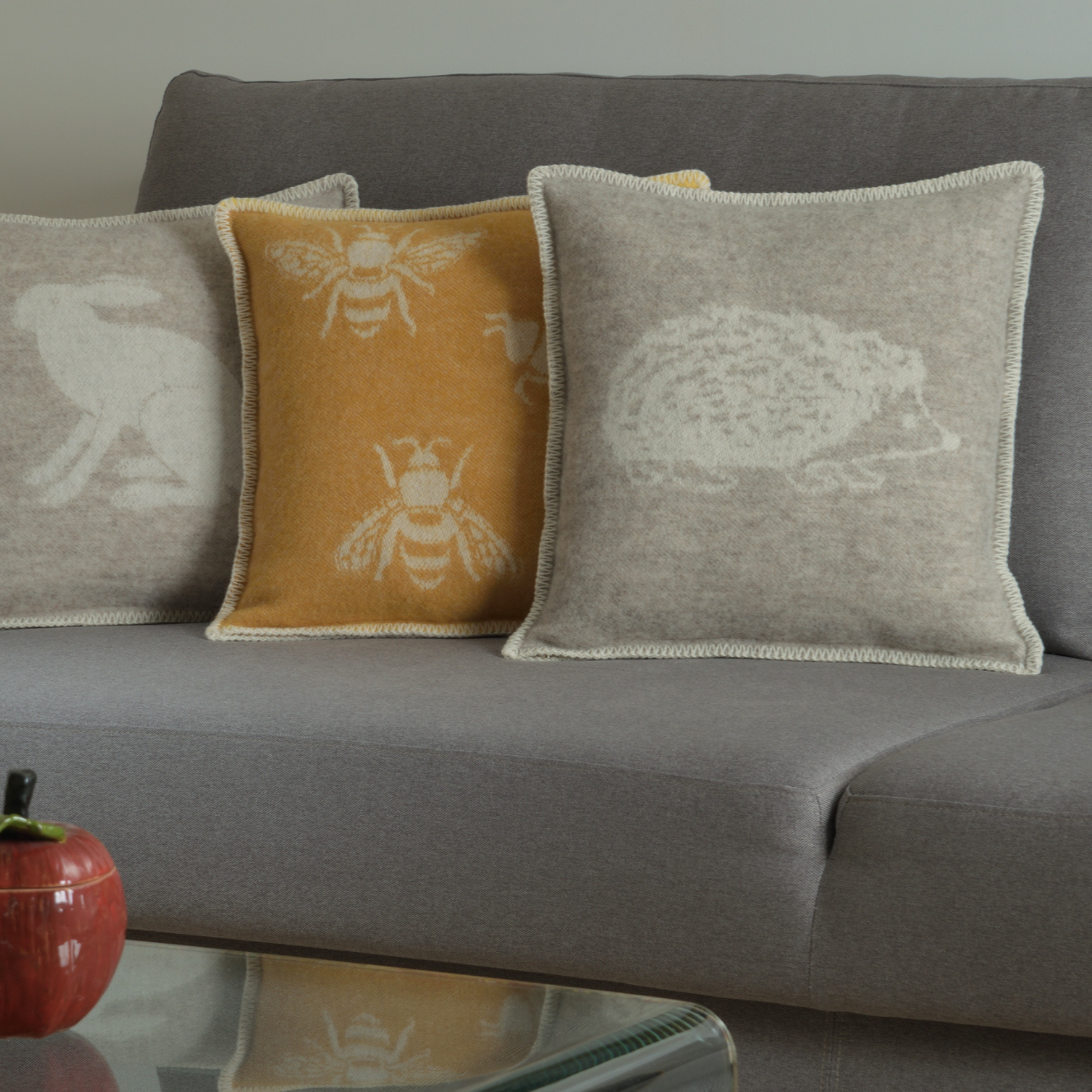 Bee Wool Cushion Cover