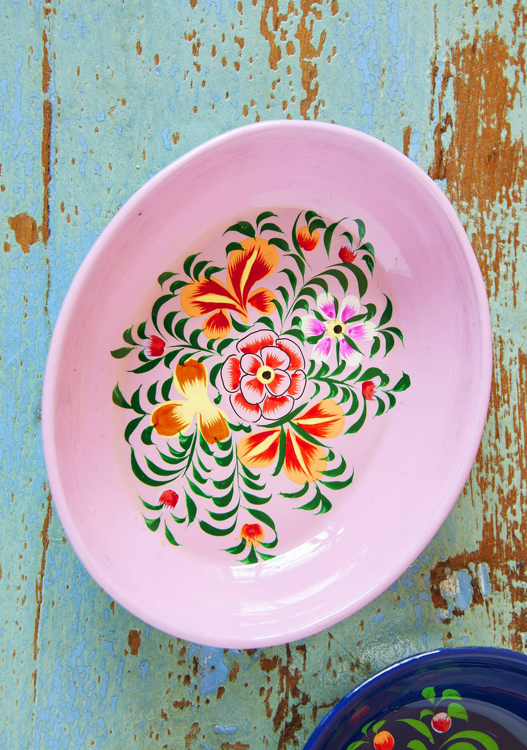 Hand-Painted Oval Trinket Dish