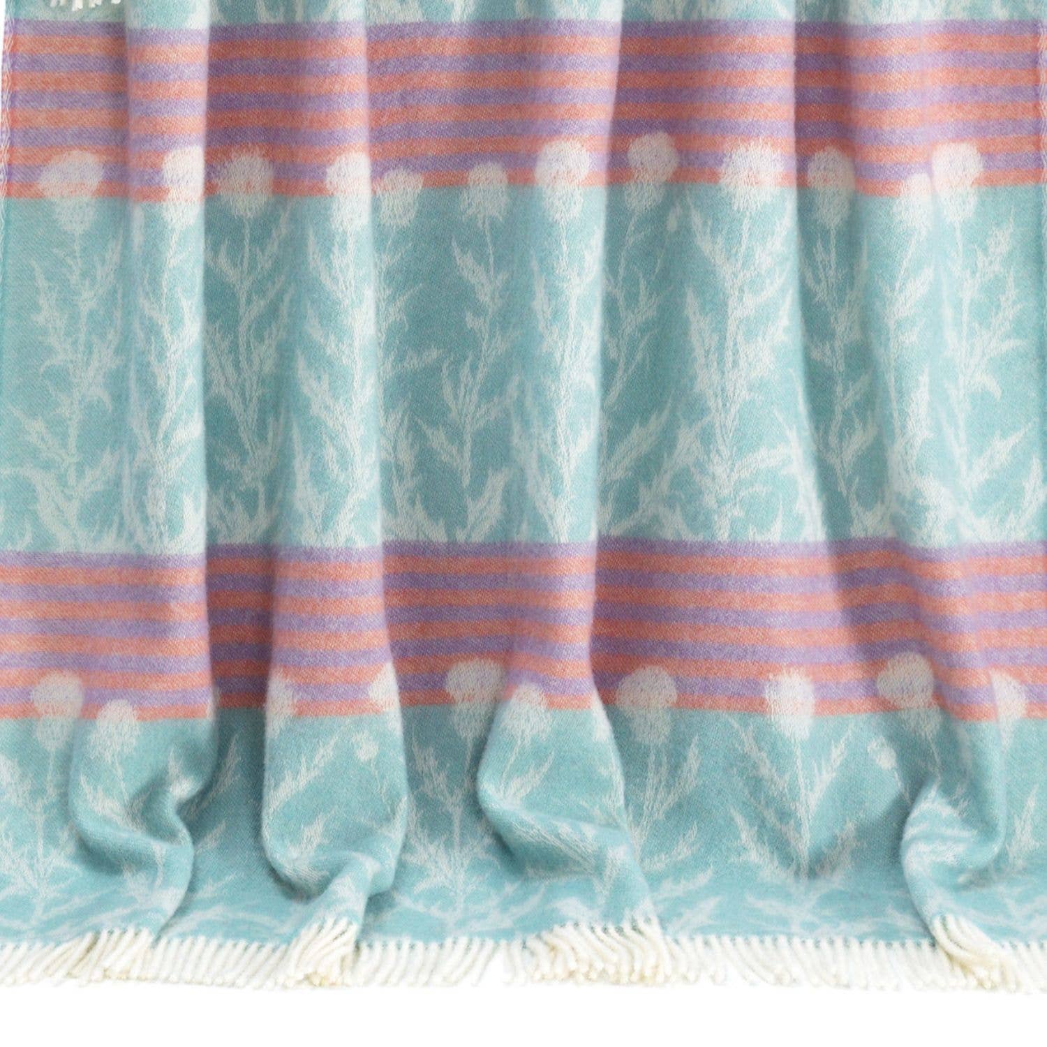 Pastel Thistle Wool Throw