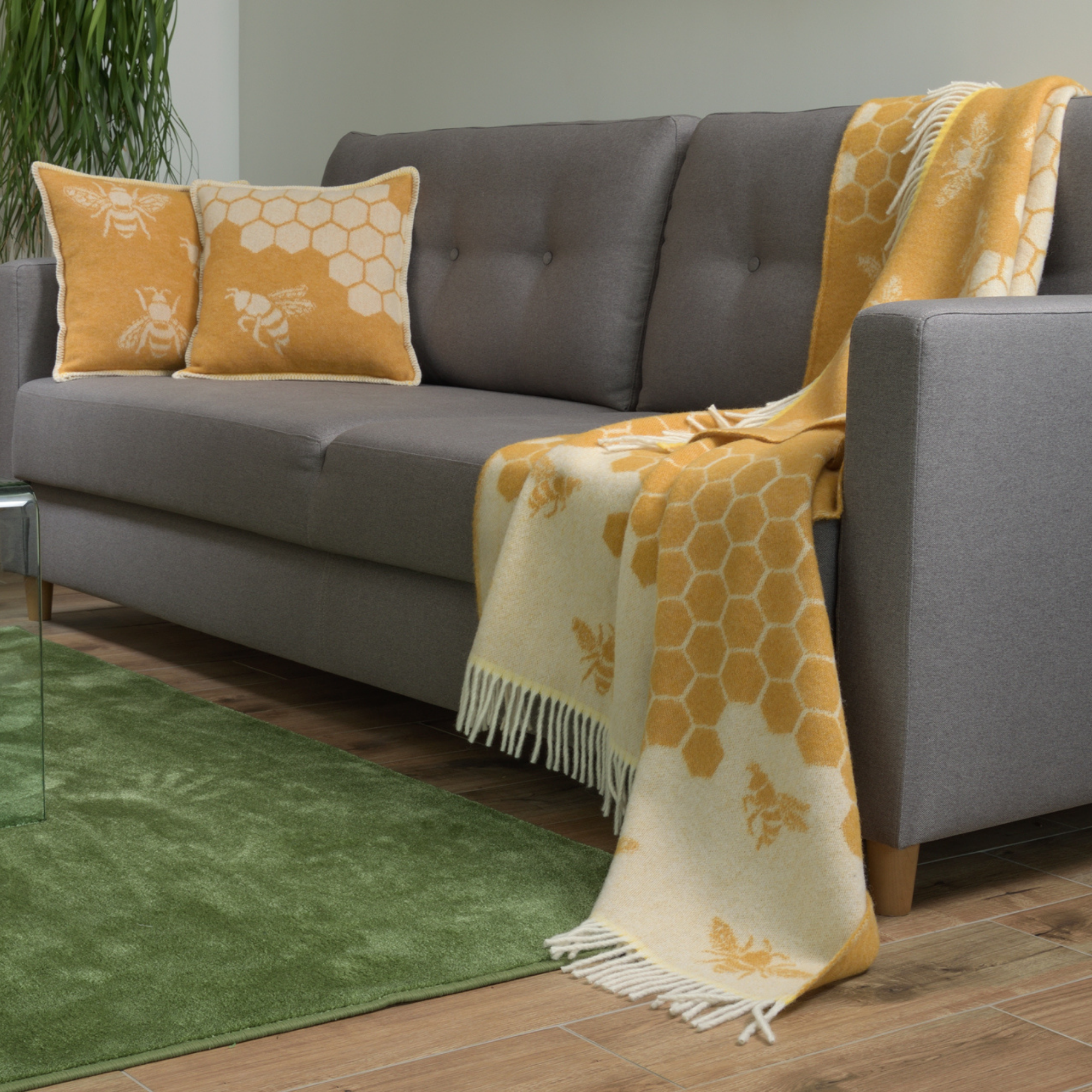 Bee Wool Cushion Cover