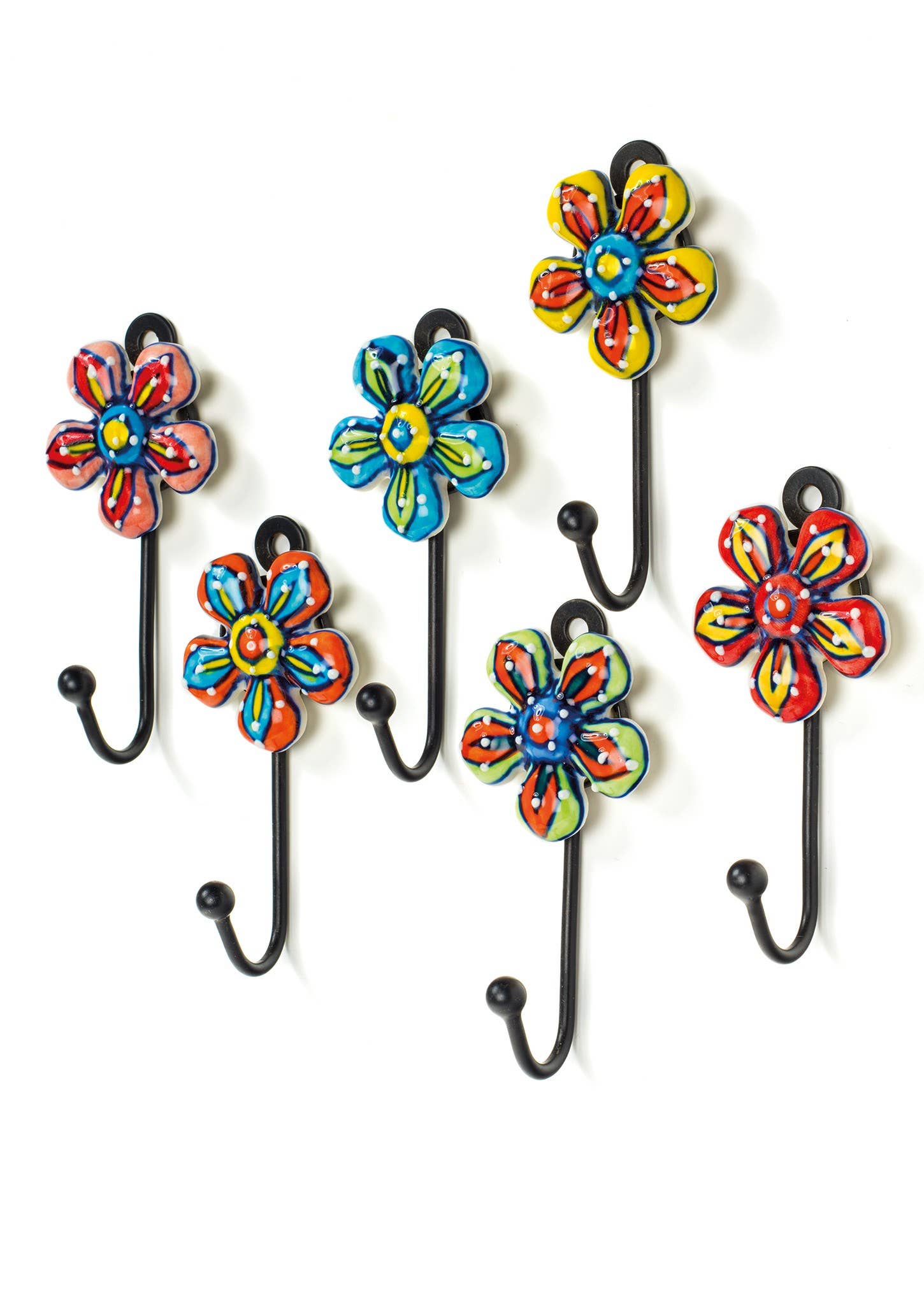 Hand-Painted Ceramic Daisy Hook