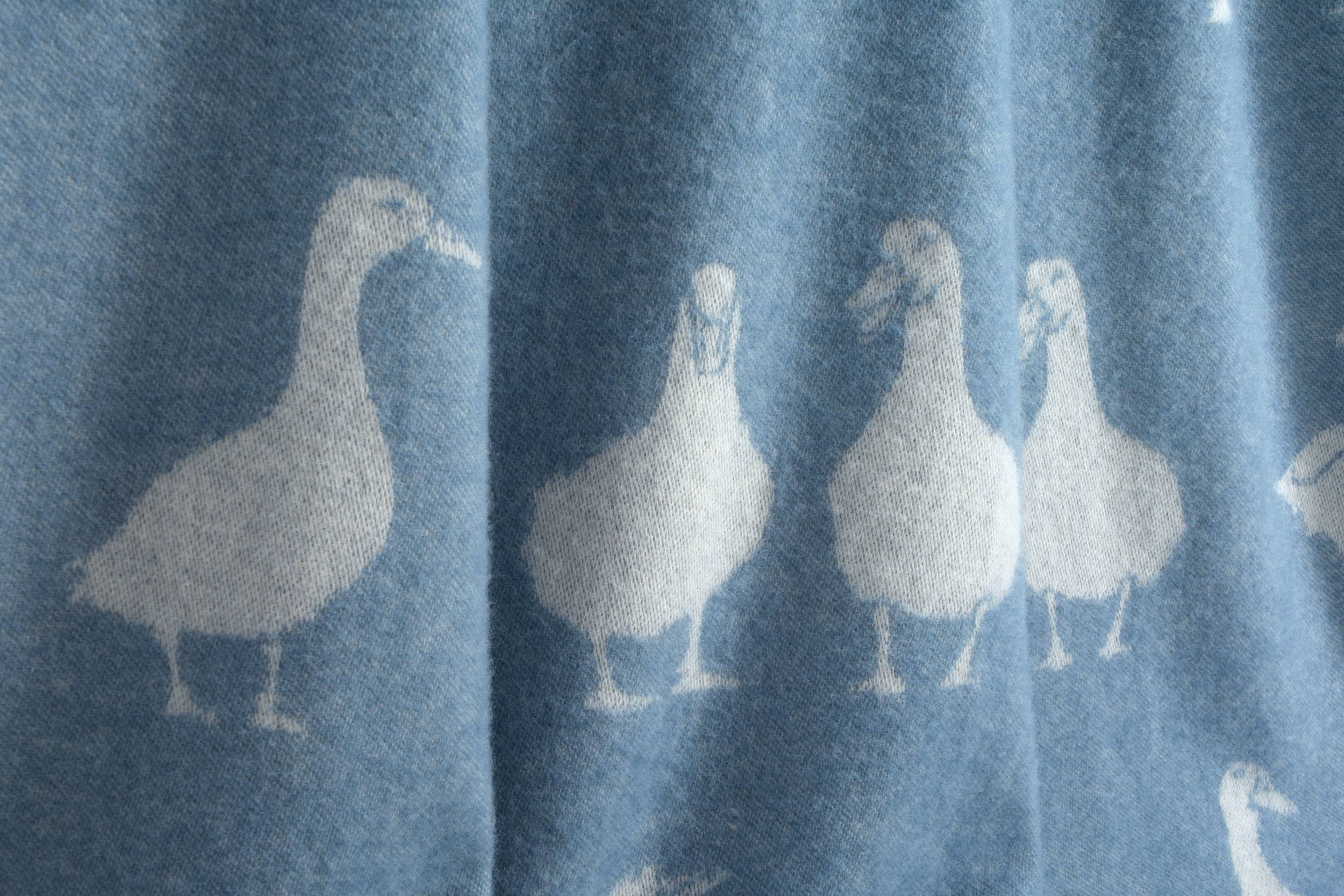 Duck Blue Pure Wool Throw