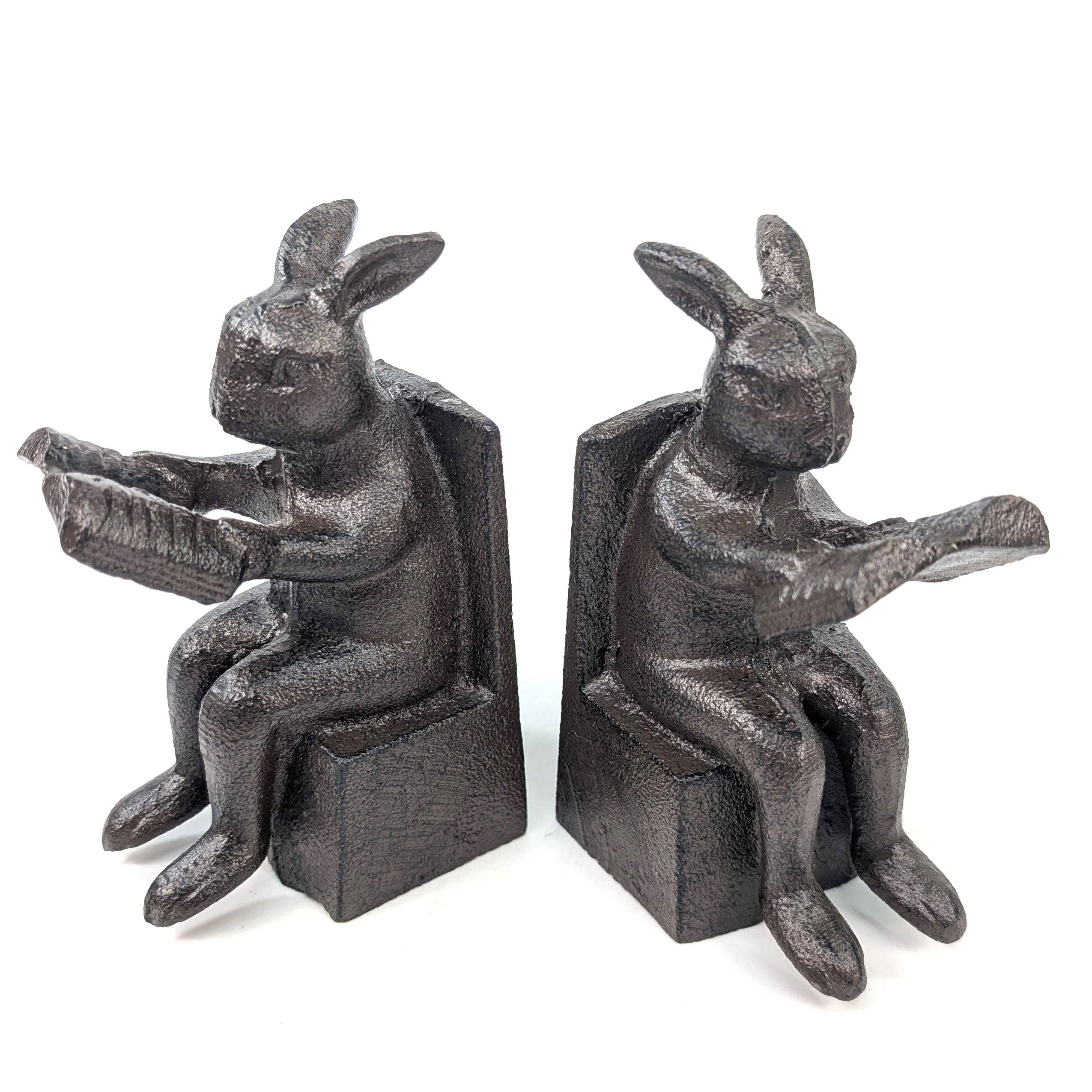 The Reading Rabbits Cast Iron Bookends