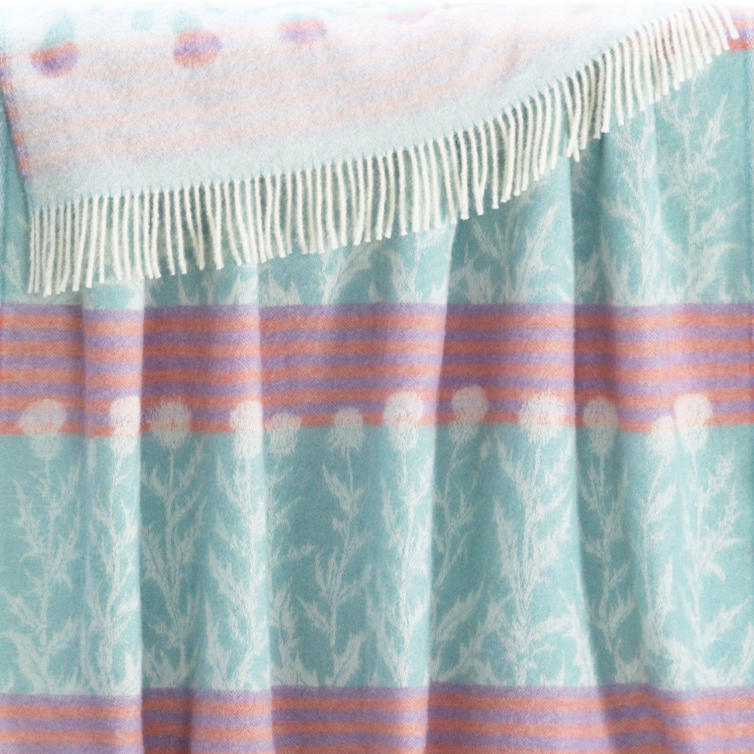 Pastel Thistle Wool Throw