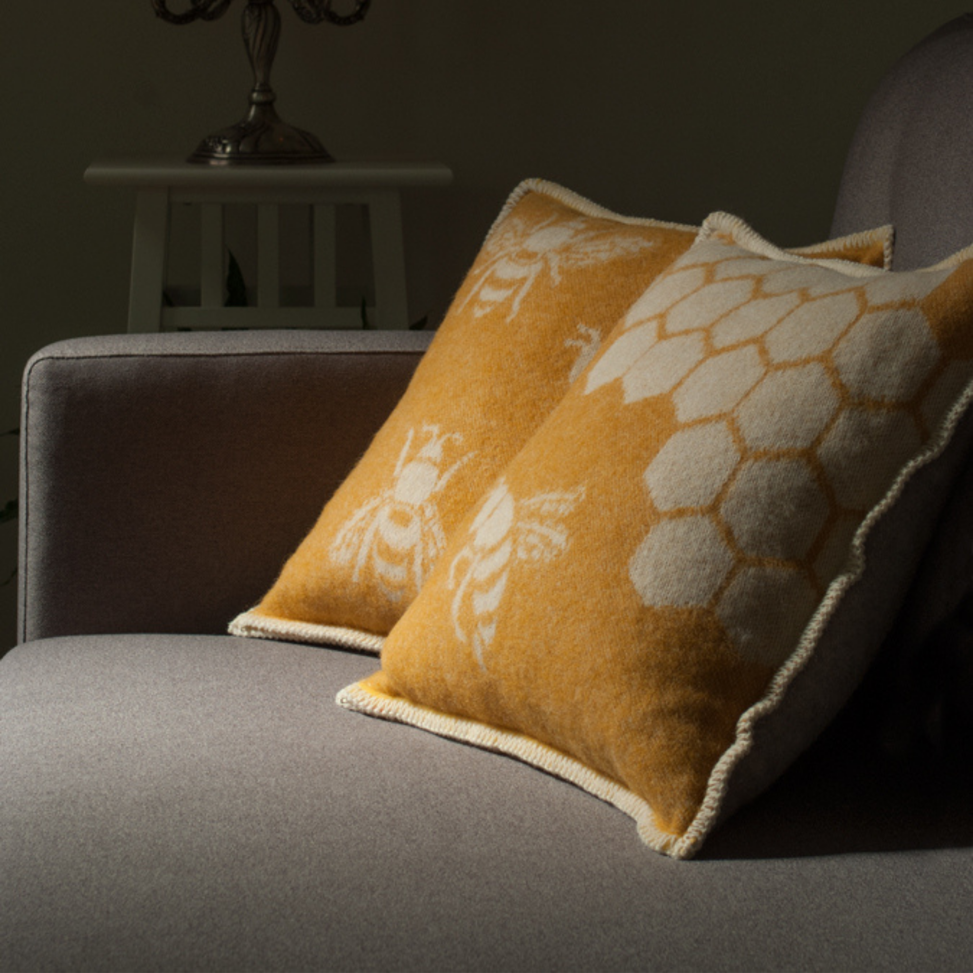 Bee Wool Cushion Cover