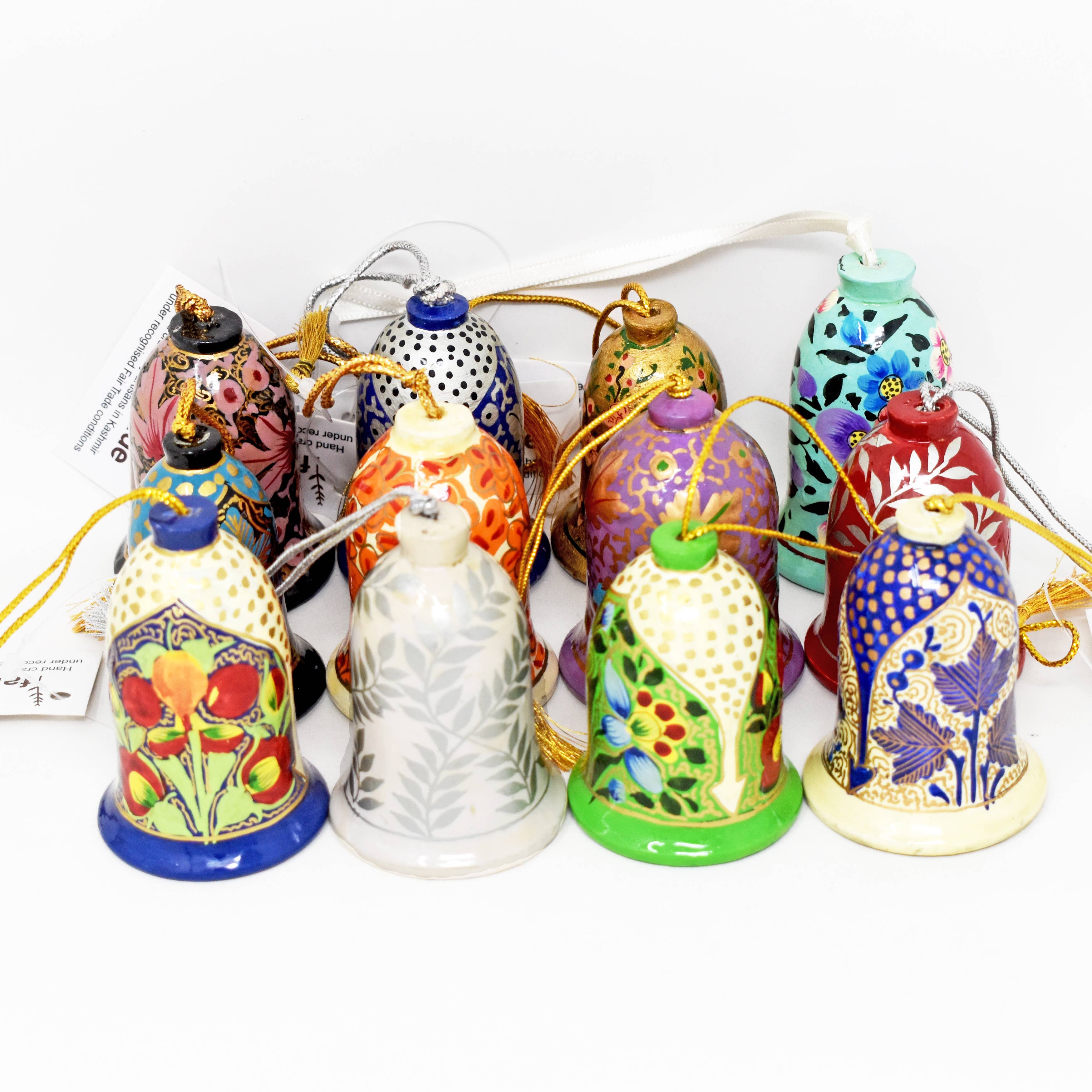 Hand-Painted Wooden Christmas Bell Ornament