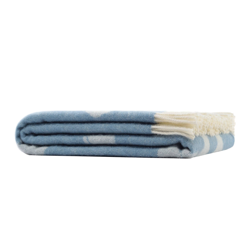 Duck Blue Pure Wool Throw